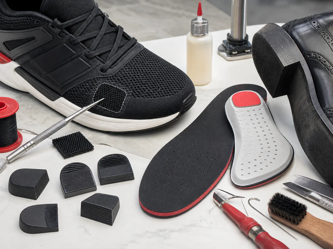 Heel Tips, Mesh Repair & Cushioned Insoles